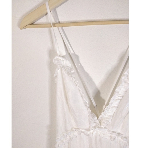 Princess Polly Dawning White Ruffle Plunge Babydoll Swing Dress Womens Size 10 - Picture 4 of 8